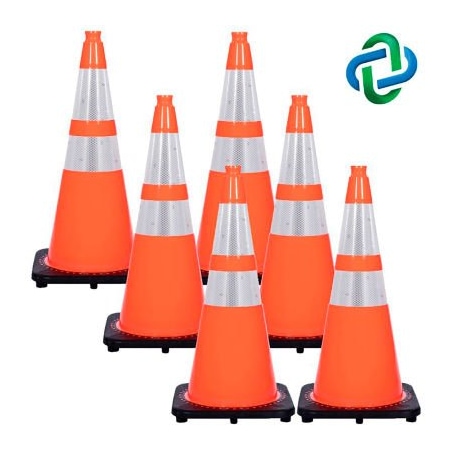 Gec Traffic Cone, PVC, 28 in Height, 7 lb, Traffic Orange 97580-6